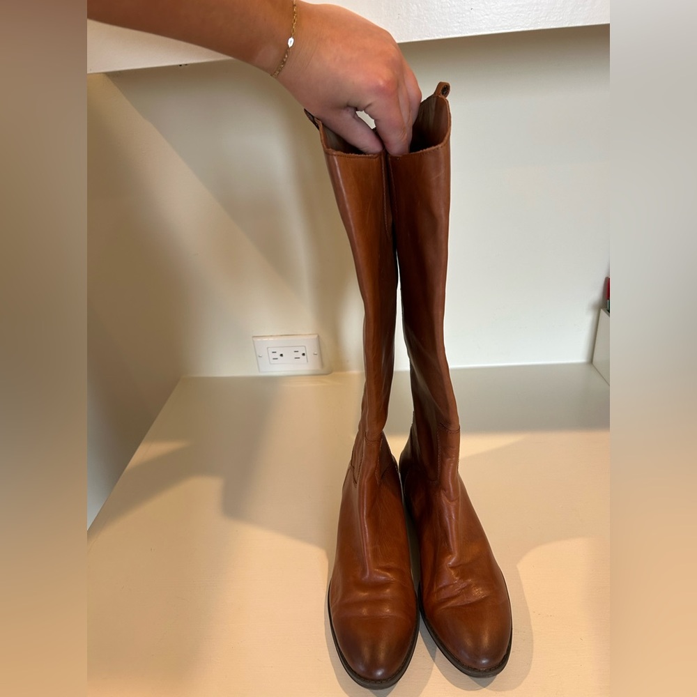 Sam Edelman Penny Leather Riding Boot in Whiskey Leather
